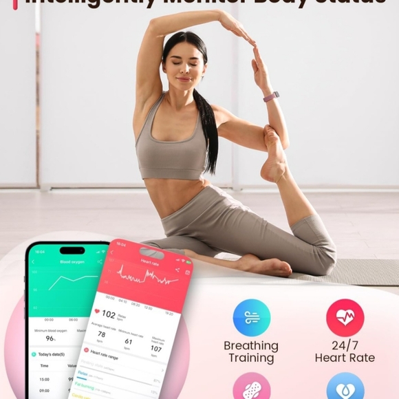 Fitness Tracker- Smart Watches for Women Men with 24/7 Heart Rate Monitor O2.Fi